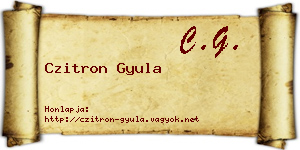 Czitron Gyula névjegykártya
